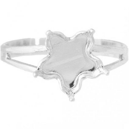 Prsten Flower 10mm krapny rhodium