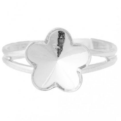 Prsten Flower 10mm rhodium