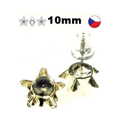 Náušnicový trn Star 10mm krapny gold plating 24kt