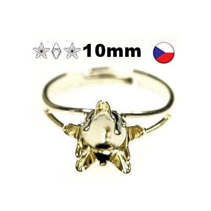 Prsten Star 10mm krapny gold plating 24kt