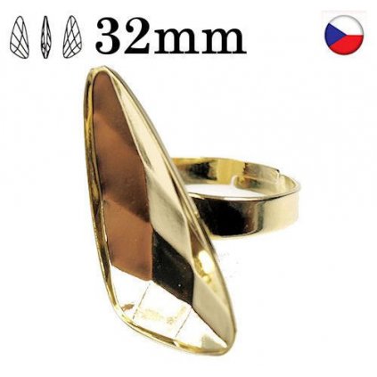 Prsten Wing 32mm gold plating 24kt