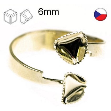 Prsten Double Angled Cube 6mm gold plating 24kt