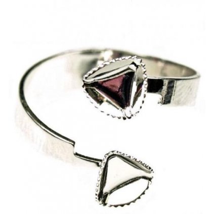 Prstýnek Angled Cube 6mm rhodium