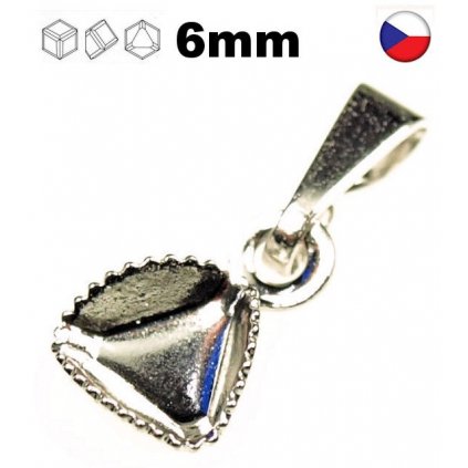 Přívěsek Angled Cube 6mm rhodium