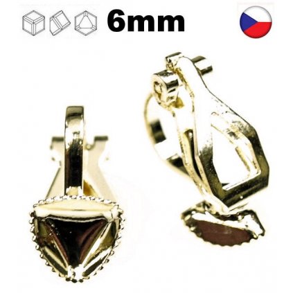 Náušnicová klipsa Angled Cube 6mm gold plating 24kt