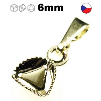 Přívěsek Angled Cube 6mm gold plating 24kt