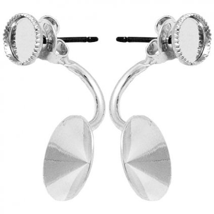 Náušnice DOUBLE Disco Ball 8mm/rivoli 12mm rhodium