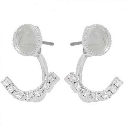 Náušnice DOUBLE disco ball 8mm/strass rhodium