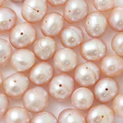 Říční perla kulatá 8mm růžová
