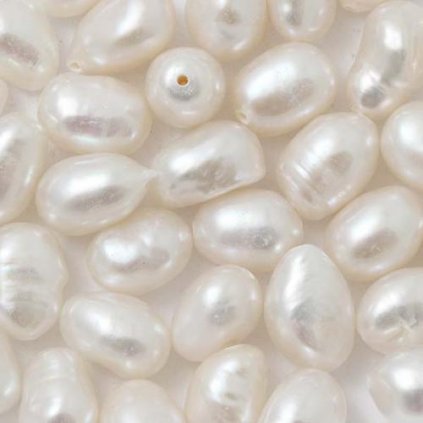 Říční perla nugetka 6/4mm bílá