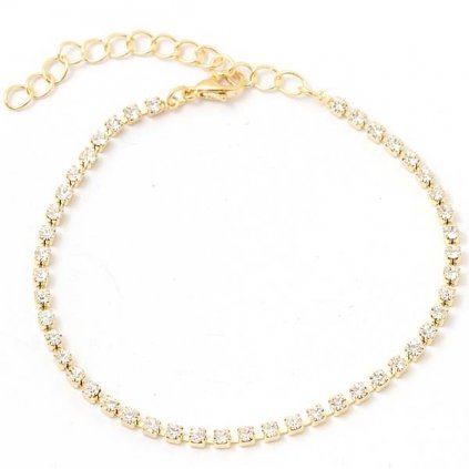 Náramek STRASS 2mm crystal/gold plating 24kt