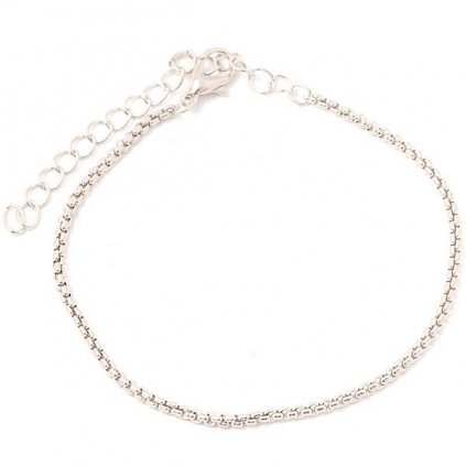 Náramek SNAKE 2mm rhodium
