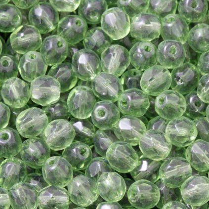 Korálky broušené 5mm peridot (50ks)