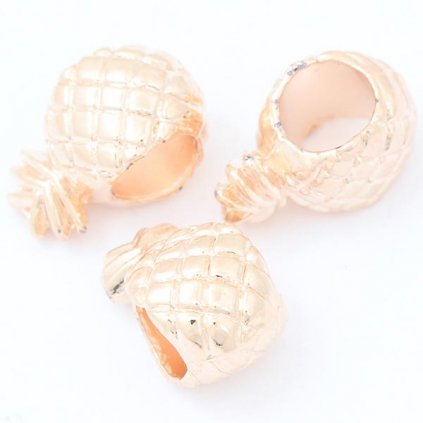 Korálek kovový Ananas 12/8mm rose gold