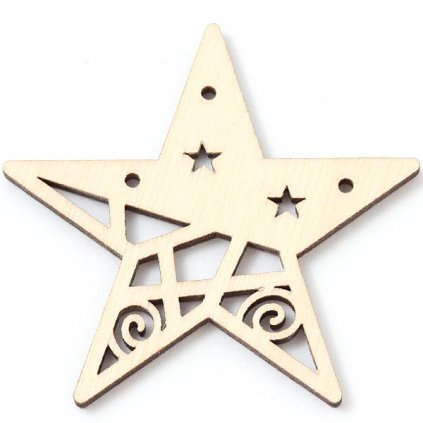 Dřevěný výřez hvězda 50mm (vzor 4.)