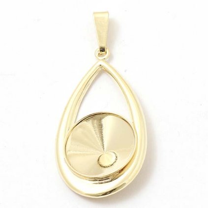 Přívěsek Kapka rivoli 12mm gold plating 24kt