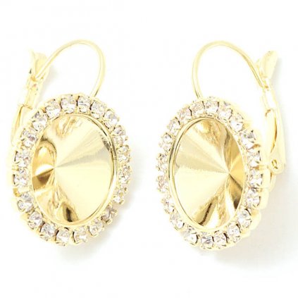 Náušnice Rivoli 12mm STRASS gold plating 24kt