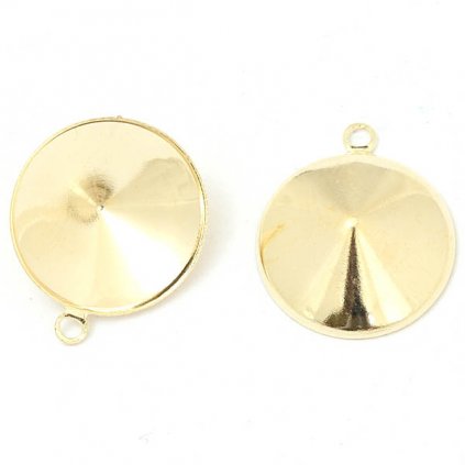 Přívěsek Rivoli 12mm chirugická ocel gold plating 24kt