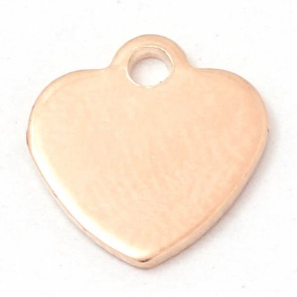 Přívěsek srdíčko 10mm chirugická ocel rose gold