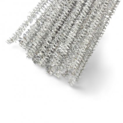 Dekorativní drátek chlupatý 30cm rexor stříbrný