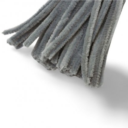Dekorativní drátek chlupatý 30cm šedá