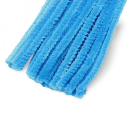 Dekorativní drátek chlupatý 30cm modrá