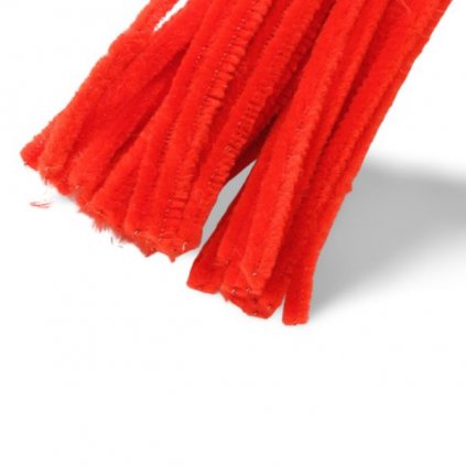 Dekorativní drátek chlupatý 30cm červená