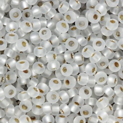 Preciosa® Rokajl 8/0 crystal průtah stříbo mat (78102)