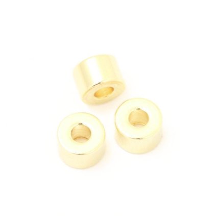 Valéček kovový 6/4mm chirurgická ocel gold plating 24kt