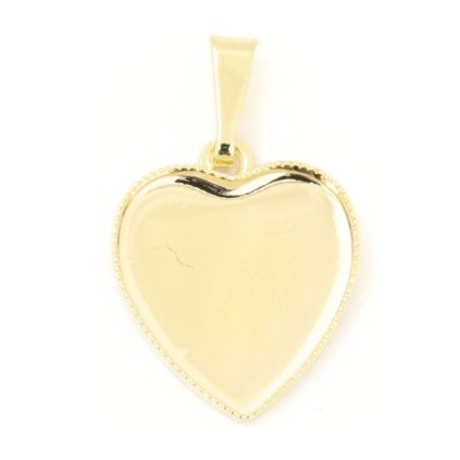 Přívěsek srdce 15mm miligrán gold plating 24tk