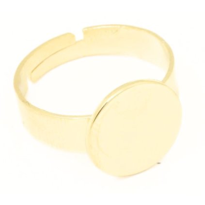 Prsten s ploškou 12mm chirurgická ocel gold plating 24kt