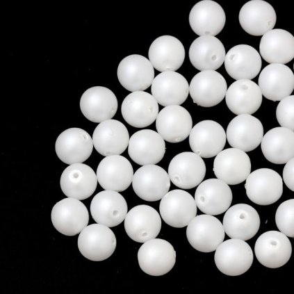 Vosková perle kulička 6mm bílá mat