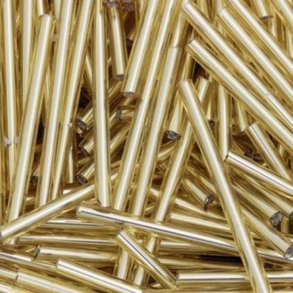 Preciosa® Rokajl tyčinky 15mm rovná zlatá (17050)