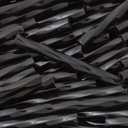 Preciosa® Rokajl tyčinky 15mm kroucená černá (23980)