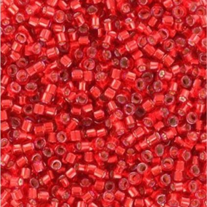 Miyuki Delica 11/0 silverlined dyed red (DB-602)