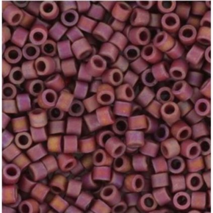 Miyuki Delica 11/0 opaque glazed frosted rainbow dark red (DB-2308)