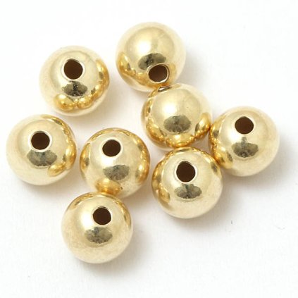 Kulička kovová 8mm chirurgická ocel gold plating 24kt