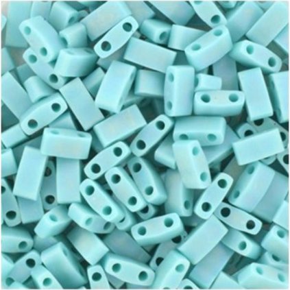 Miyuki Half Tila 5/2,4mm opaque matte ab turquoise green (HTL-412FR)