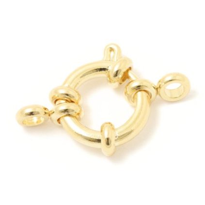 Pérový kroužek 12mm chirurgická ocel gold plating 24kt