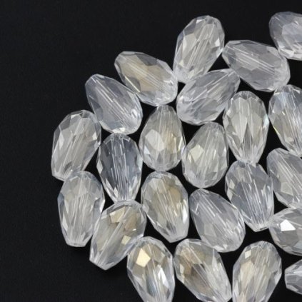 Korálek broušený hruška 15/10mm crystal AB