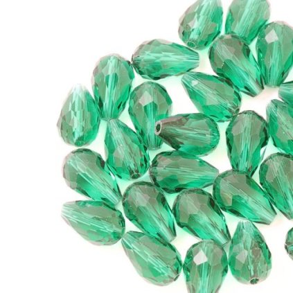 Korálek broušený hruška 15/10mm emerald