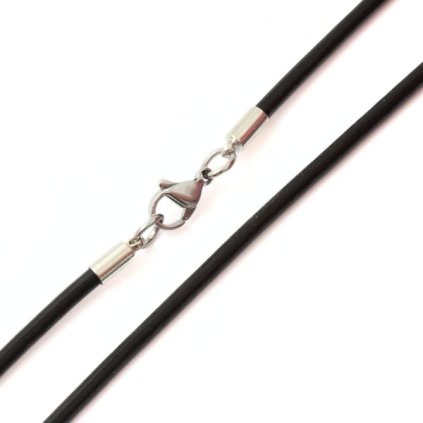 Náhrdelník z kůže 46cm/3mm černá