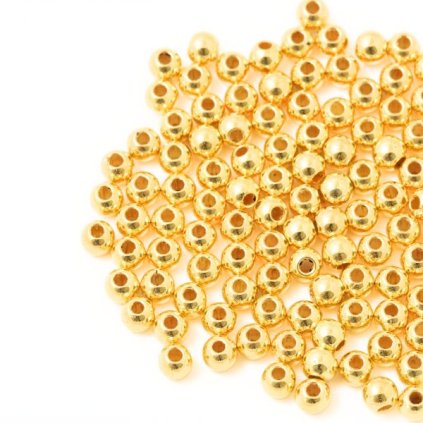 Plastový korálek kulička 8mm zlato (5g)
