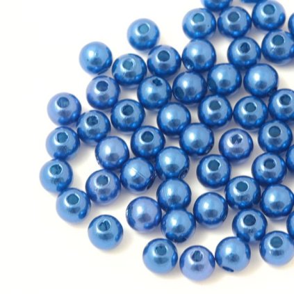 Plastový korálek kulička 6mm royal blue (5g)