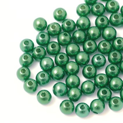 Plastový korálek kulička 6mm dark green (5g)