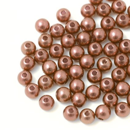 Plastový korálek kulička 6mm chocolate (5g)