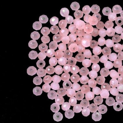 Broušené korálky slavík 3/2mm opál pink (4g)