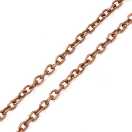 Řetízek oválek 2/3mm stará měď