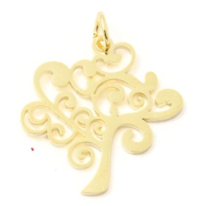Přívěsek strom života 20mm chirurgická ocel gold plating 24kt