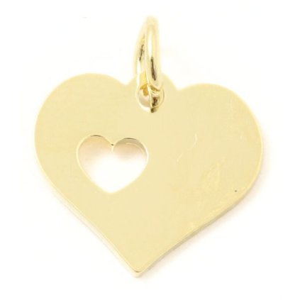Přívěsek srdce 12mm chirurgická ocel gold plating 24kt